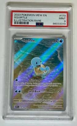 🔥PSA 9 Squirtle 170/165 Illustration Rare Scarlet Violet 151 Pokemon🔥 - Image 1