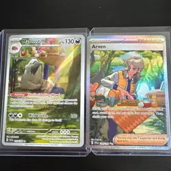 Arven 249 & Mabosstiff 218 Lot Pokemon Scarlet & Violet Base Set SIR & IR - Image 1