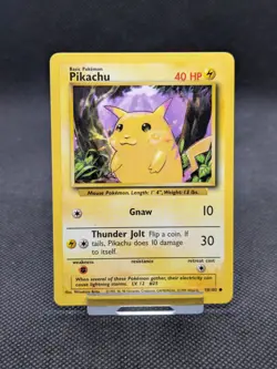 Pikachu 58/102 Base set common Pokemon Card WOTC LP-NM - Image 1