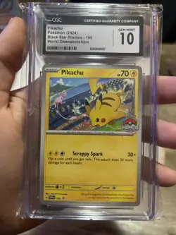 Pikachu SM108 Black Star Promo World Championships Pokemon Card CCG 10 Gem Mint - Image 1