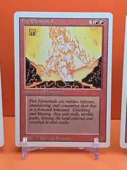 🔴🔴🔴 (4) 1994 MAGIC The Gathering FIRE ELEMENTAL REVISED 3RD EDITION PLAYED🔴 - Image 3
