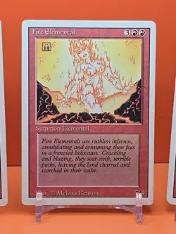 🔴🔴🔴 (4) 1994 MAGIC The Gathering FIRE ELEMENTAL REVISED 3RD EDITION PLAYED🔴 - Image 4