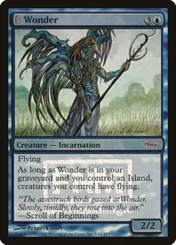 MTG - Wonder - FNM Promo 2007 - Foil - Heavily Played - Image 1