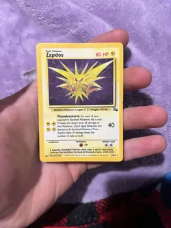 Pokemon Zapdos 15/62 Fossil Holo Rare Unlimited 80 HP English Card - Image 1