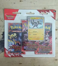 Pokemon TCG Destined Rivals 3 Pack Triple Blister Kangaskhan or Zebstrika Sealed - Image 2