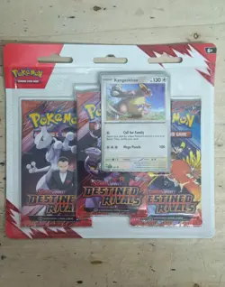 Pokemon TCG Destined Rivals 3 Pack Triple Blister Kangaskhan or Zebstrika Sealed - Image 3
