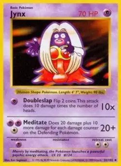 Moderately Played, English Pokemon Regular Jynx - 31/102 - Uncommon - Shadowless - Image 1
