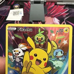 Pokemon Pikachu Promo Holo Basic HP70 SWSH020 Sword & Shield English - Image 5