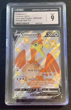 CRAMORANT V Pokemon 2021 Black Star Promo SWSH086 Shining Fates Tin CGC 9 - Image 1