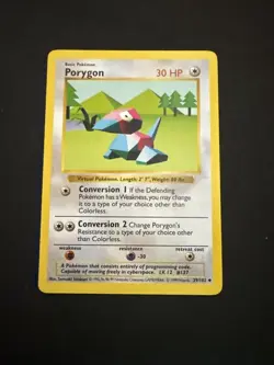 PORYGON 1999 POKEMON BASE UNCOMMON SHADOWLESS 39/102 NM- - Image 1