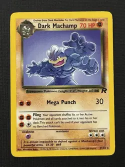 Pokemon Dark Machamp 27/82 Team Rocket Regular Rare 70HP Fighting 30 Attack - Image 1