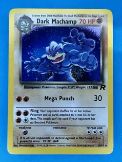 2000 DARK MACHAMP 10/82 TEAM ROCKET UNLIMITED HOLO RARE POKEMON TCG Swirl - Image 1