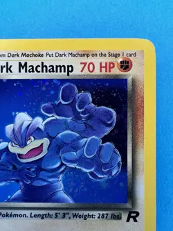 2000 DARK MACHAMP 10/82 TEAM ROCKET UNLIMITED HOLO RARE POKEMON TCG Swirl - Image 2