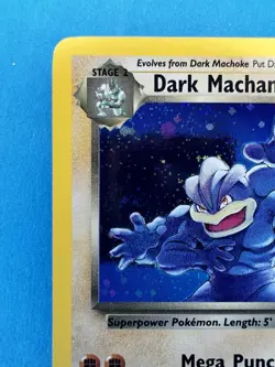 2000 DARK MACHAMP 10/82 TEAM ROCKET UNLIMITED HOLO RARE POKEMON TCG Swirl - Image 3