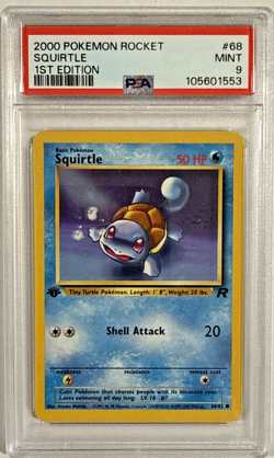 PSA 9 2000 Pokemon Team Rocket 1st Edition Squirtle 68/82 - Image 1
