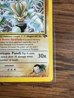 Pokemon Gym Challenge Giovanni’s Machamp 6/132 Holo LP Lightly Played - Image 4