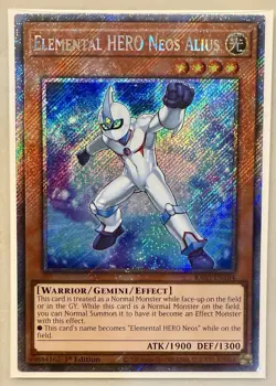 Yugioh! 1x Elemental HERO Neos Alius RA03-EN184 Platinum Secret Rare 1st Ed NM - Image 1