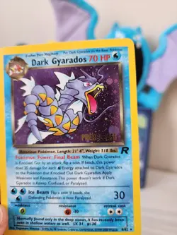 Dark Gyarados Holo Team Rocket Prerelease Pokemon Card RARE Vintage - Image 1