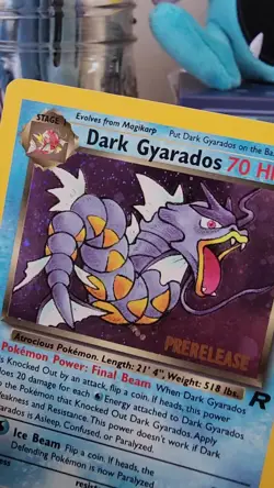 Dark Gyarados Holo Team Rocket Prerelease Pokemon Card RARE Vintage - Image 2