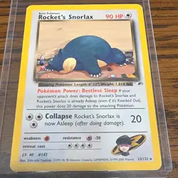 Pokemon Rocket's Snorlax Gym Heroes Rare Unlimited 33/132 English TCG Card 90 HP - Image 1