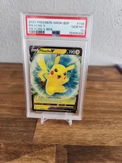 PSA 10 Pikachu V SWSH198 Black Star Promo 2022 Pokemon Card Gem Mint - Image 1