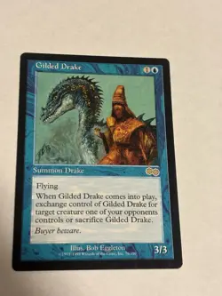 MTG Gilded Drake #76 Urza's Saga NM B - Image 1
