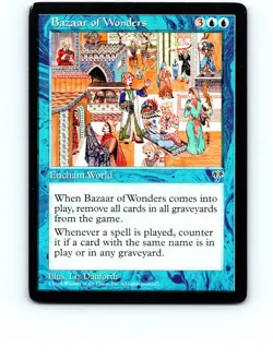 Bazaar of Wonders Blue Rare Mirage MTG Near Mint or Better - Image 1