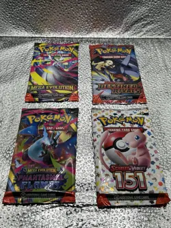 (Lot of 4) Pokemon TCG: Assorted Booster Packs - 151, Mega Evo, Phant Flames, DR - Image 2
