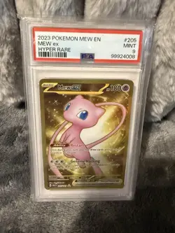Graded 9 Pokemon Mew EX #205/165 Gold Metal Ultra Premium Collection Promo - Image 1