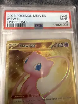 Graded 9 Pokemon Mew EX #205/165 Gold Metal Ultra Premium Collection Promo - Image 2