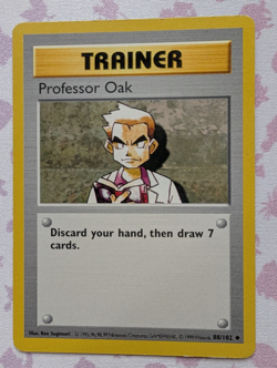 PROFESSOR OAK 1999 Pokemon Base Set SHADOWLESS Uncommon POKEMON 88/102 - Image 1