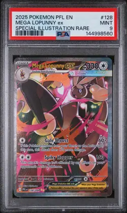 2025 Pokemon Pfl En-Phantasmal Flames #128 Mega Lopunny Ex IR PSA 9 - Image 1