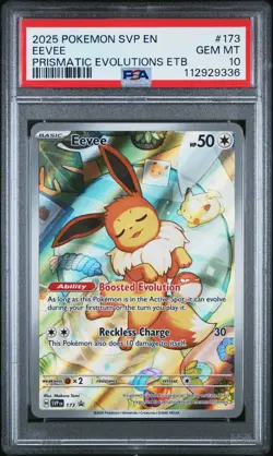 2025 POKEMON SVP EN-SV BLACK STAR PROMO #173 EEVEE PSA 10 - Image 1