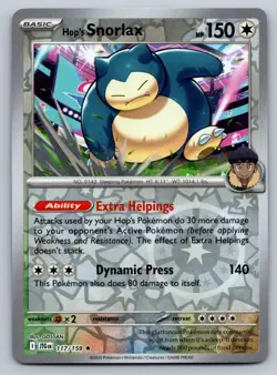 Hop's Snorlax 117/159 Rare Reverse Holo SV09: Journey Together Pokemon NM - Image 1