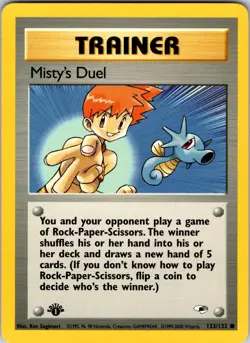 Misty's Duel 123/132 Gym Heroes Pokemon LP 1st Edition - Image 1