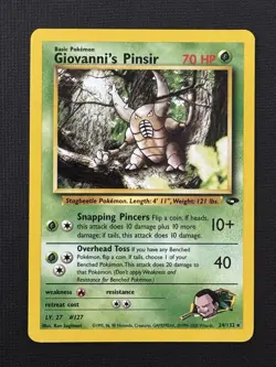 Pokemon Giovanni's Pinsir 24/132 Gym Challenge Rare 70HP 10+ 40 Attack - Image 1
