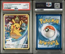 POKEMON 2020 FA/PIKACHU FIGURE COLLECTION SWSH BLACK STAR PROMO #020 PSA 10 - Image 1