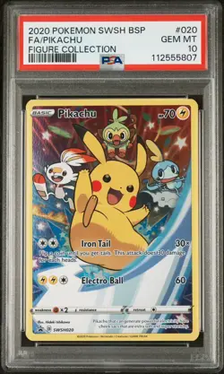 POKEMON 2020 FA/PIKACHU FIGURE COLLECTION SWSH BLACK STAR PROMO #020 PSA 10 - Image 2