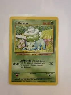 Pokemon TCG Bulbasaur 44/102 Base Set Common Unlimited - Image 1