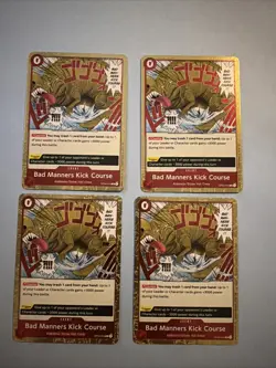 X4One Piece - Bad Manners Kick Course (Reprint Foil) - PRB-02 NM/M Condition X4 - Image 1