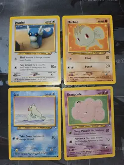 Neo Destiny 4 Card Lot Machop, Seel, Dratini, Exeggcute Pokemon - Image 1