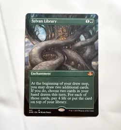Sylvan Library Borderless MTG Dominaria Remastered Unplayed NM Card # DMR 441 - Image 1