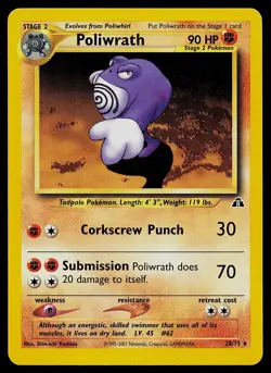 Pokemon Card - Poliwrath Neo Discovery 28/75 Rare - Image 1