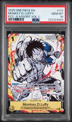 2025 ONE PIECE OP10-111 PREMIUM CARD COLLECTION VOL 1 MONKEY D LUFFY PSA 10 - Image 1