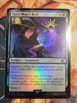 MTG Black Mage's Rod Foil NM FINAL FANTASY Magic 0090 Magic The Gathering - Image 1