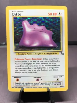 Pokemon TCG Ditto #3/62 Holo Rare Fossil Set Unlimited WOTC VTG 1999 LP/MP - Image 1