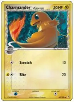 4x Heavily Played Charmander (Delta Species) - 49/100 - Common Pokemon Crystal G - Image 1