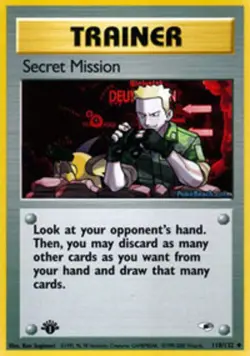 Heavily Played Secret Mission - 118/132 - Uncommon - 1st Edition Pokemon Gym Her - Image 1