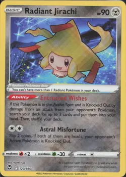 Pokemon TCG - Radiant Jirachi 120/195 Radiant Rare Silver Tempest - 905 - Image 1