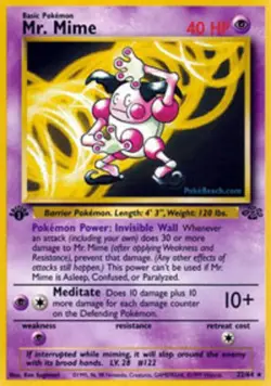 Damaged Mr. Mime - 22/64 - Rare - 1st Edition Pokemon Jungle - Image 1